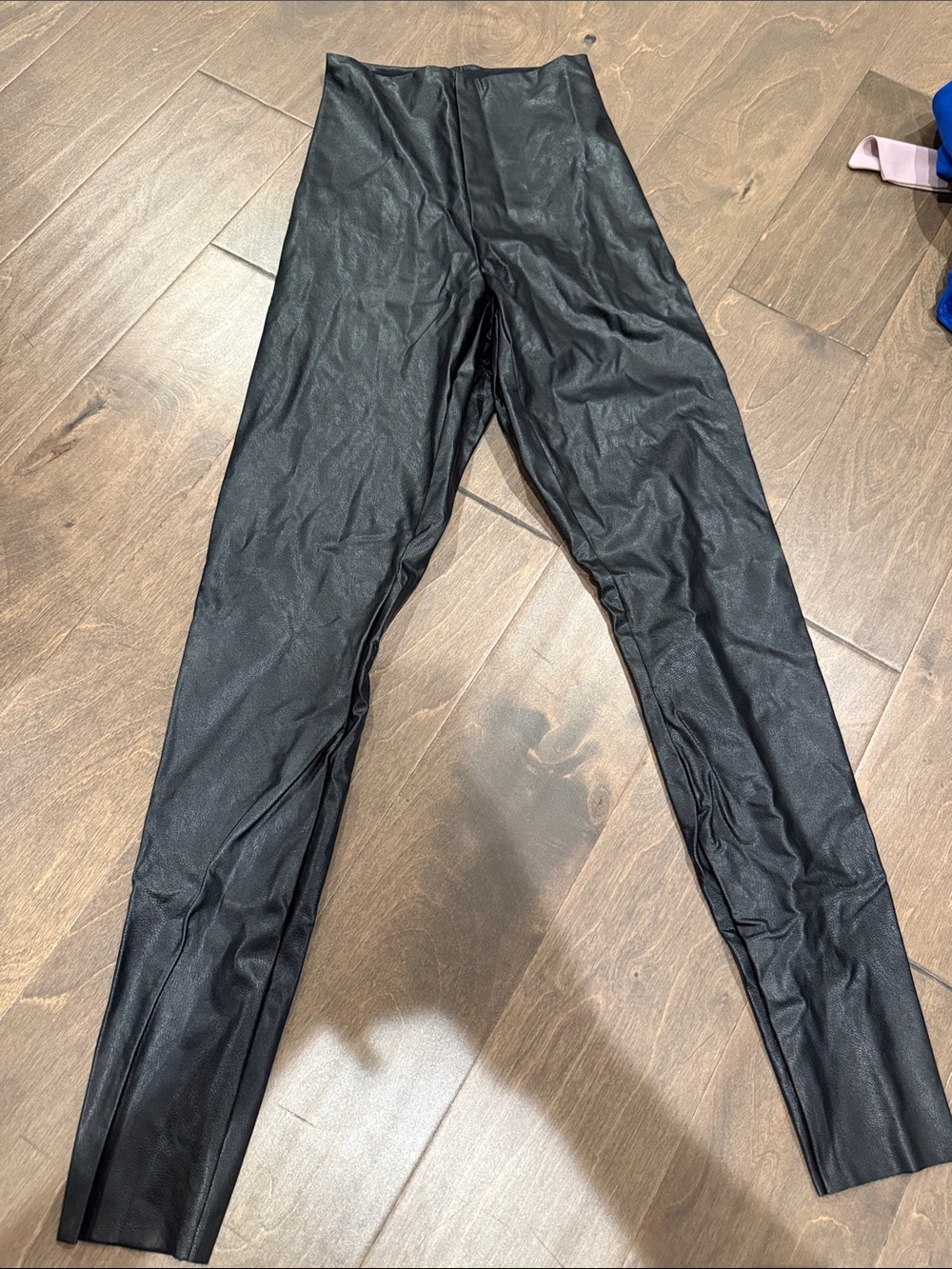 High-Waist Black Faux Leather Leggings